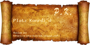 Platz Konrád névjegykártya