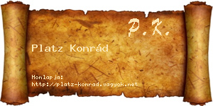 Platz Konrád névjegykártya